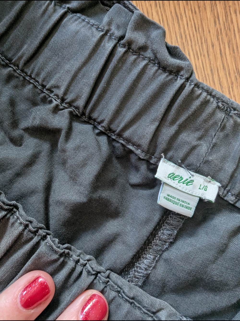 aerie Charcoal Elastic-Waist Skirt